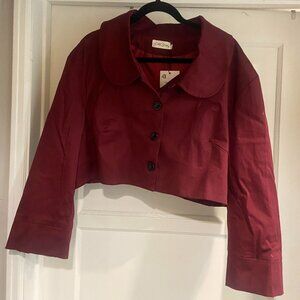 NWT - Plus Size Burgundy Bolero Style Jacket - 4X